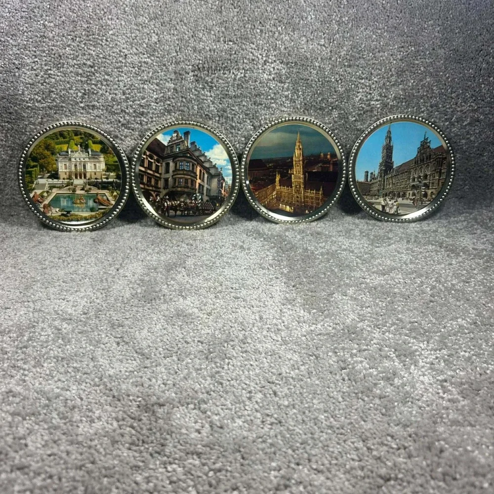 Frankonia‎ Schokotaler Tins Gold German Landmark Souvenir Set of 4 - Empty